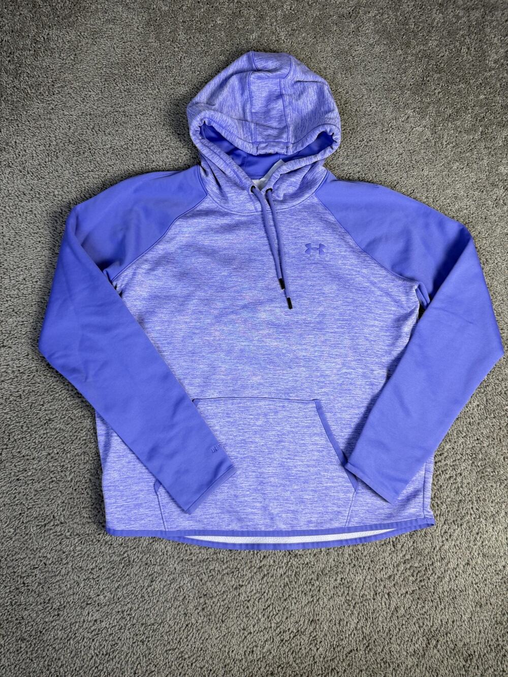 Under Armour Hoodie Womens L Purple Pullover Hooded Fleece Activewear Top